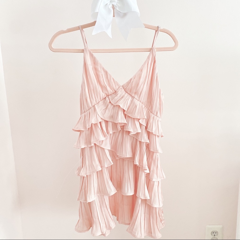 FOREVER21 Ruffle Pink Mini Dress